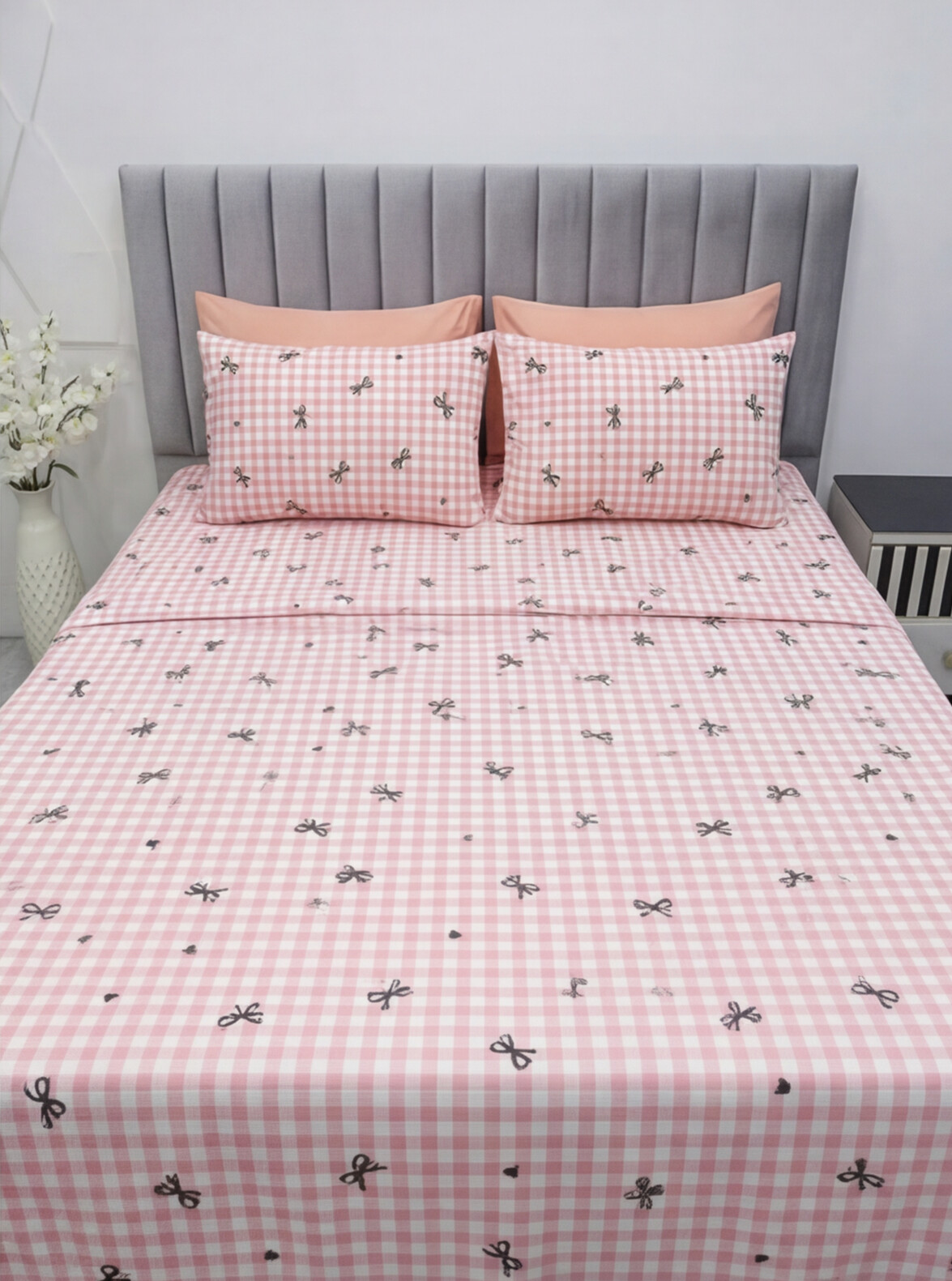Pink Ribbon Bed sheets - 5 pieces